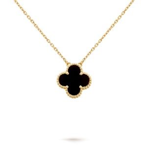 FULL SET - VAN CLEEF & ARPELS ALHAMBRA PENDANT NECKLACE - ONYX